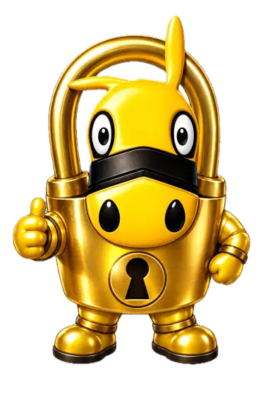 Aberronchino dentro de un candado dorado para una guía de candados de escape room